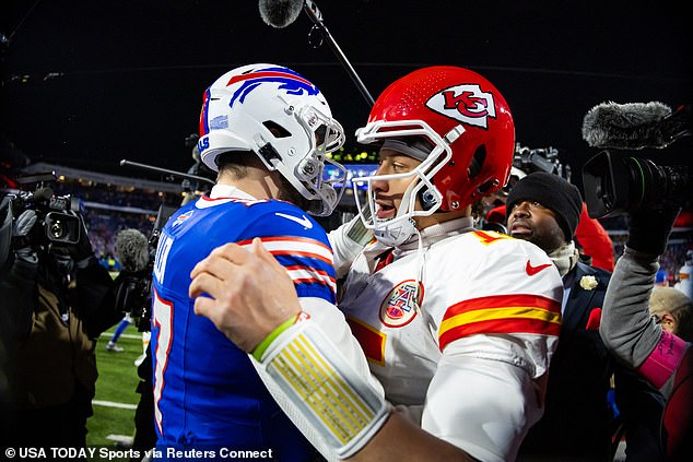 Allen hugged his friend and rival Patrick Mahomes after the game ended in KC's favor