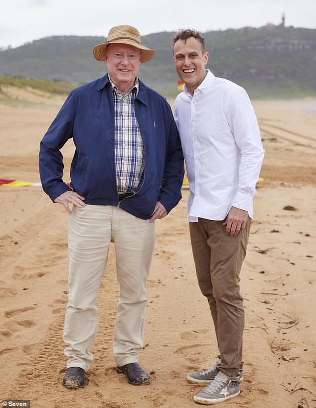 Shirvington (right) has filmed scenes for a guest role on the long-running drama Home and Away.  Pictured with Ray Meagher (left)