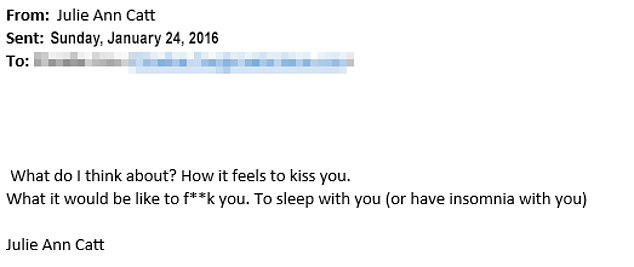 Pictured is another email the couple shared in January 2016