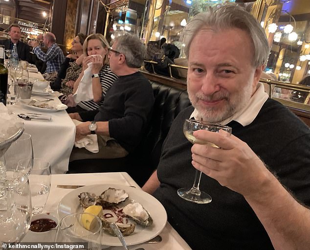 McNally, 72, is seen dining at Balthazar, which he opened in 1997.  The restaurant is now a celebrity hotspot, with Anna Wintour, Meryl Streep and Sienna Miller among its regulars.