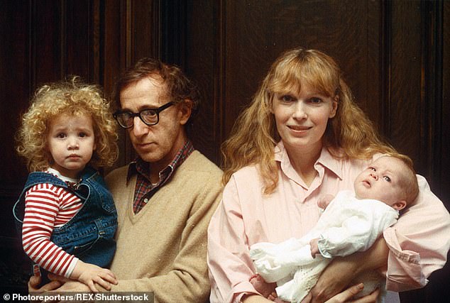 Woody Allen and Mia Farrow with their children Dylan and Ronan, in 1988. Dylan now claims Allen sexually abused her when she was seven