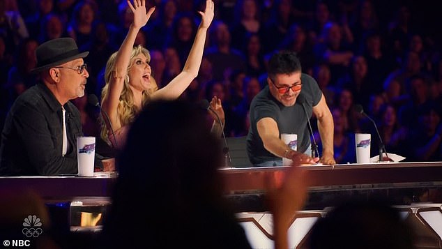 The 64-year-old mentor hit the Golden Buzzer during the fourth and final round of qualifying for the NBC spinoff series