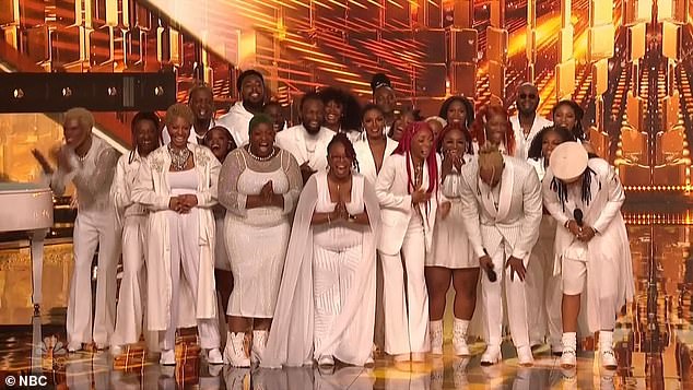 The choir members reacted happily when Simon sent them straight to the final