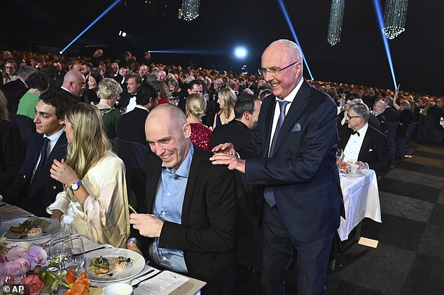 Eriksson was hailed as an 'inspiration' during the evening of the gala as he was a special guest