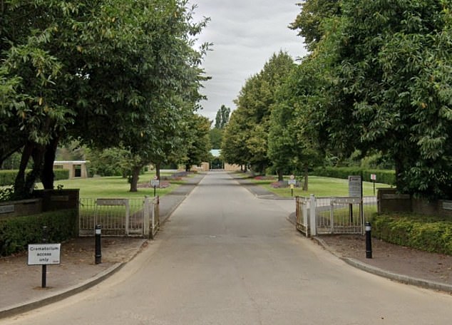 The entrance to Slough Crematorium in Berkshire