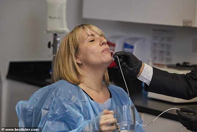 Emanuela Torrielli (pictured), from Surbiton in South West London, underwent the 15-minute treatment privately in the city earlier this month in a bid to lose weight and keep it off.  With a BMI of 30, the 40-year-old is considered obese.  The swallowable balloon is currently privately available for people with a BMI over 27