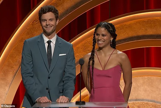 Zazie Beetz and Jack Quaid announced the 2024 Oscar nominations Tuesday morning from the academy's Samuel Goldwyn Theater in Beverly Hills, California