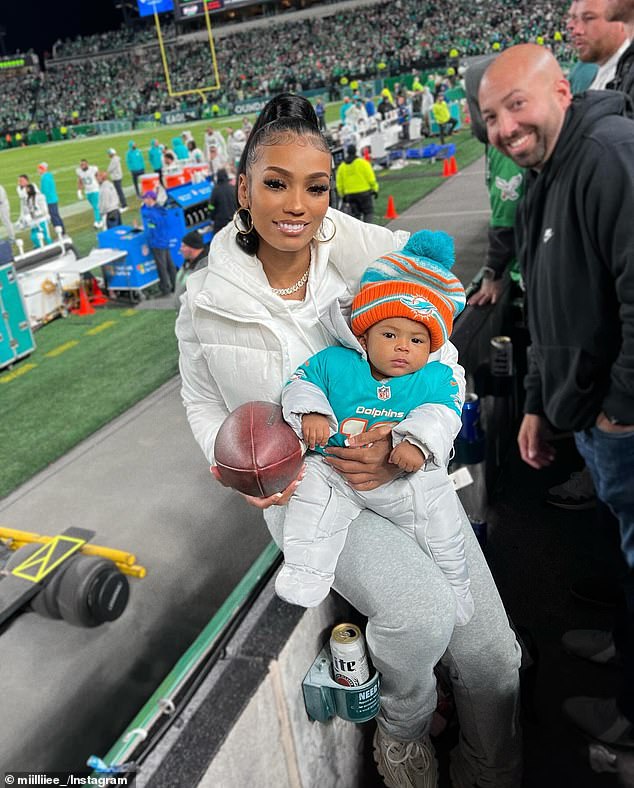 A third woman, Camille Valmon, told DailyMail.com last month that Hill is also the father of her son, Tyreek D'Shaun Hill Jr, who was born on March 12.