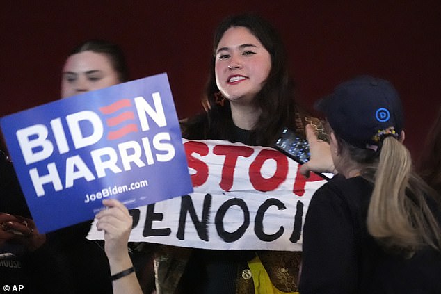 Protesters repeatedly accused Biden of 