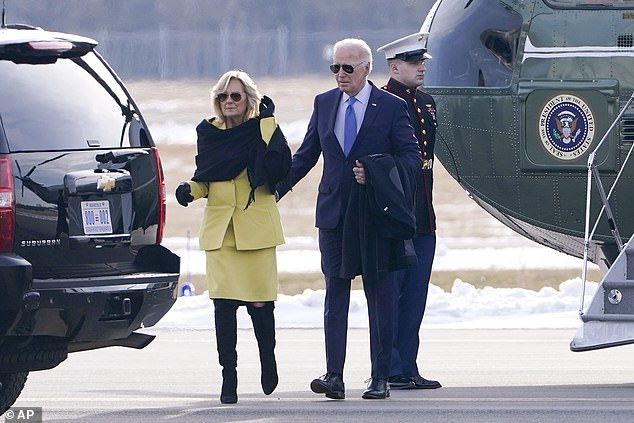 President Joe Biden (right), and first lady Jill Biden flew to northern Virginia to hold a meeting on the push for restoration of abortion rights after the Supreme Court overturned Roe v. Wade