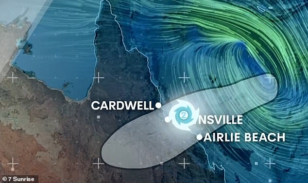 The storm is expected to pass the coast between Cardwell and Bowen late on Thursday