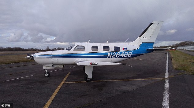 The Piper Malibu plane on the tarmac of Nantes airport, France, before the tragedy