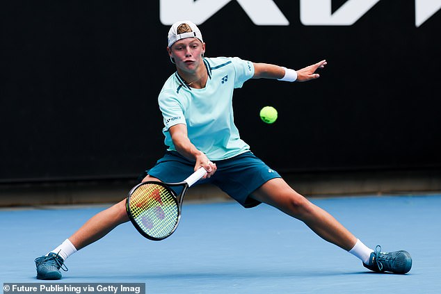 The youngster had a moment to savor as his legendary father helped him warm up on Show Court 3 - the same court where he had his first main draw match at the Australian Open.