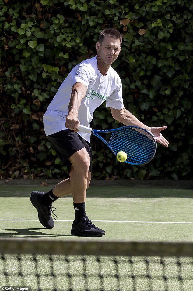 Ben Cousins, 45, looked happy and healthy as he played a game of tennis on Wednesday