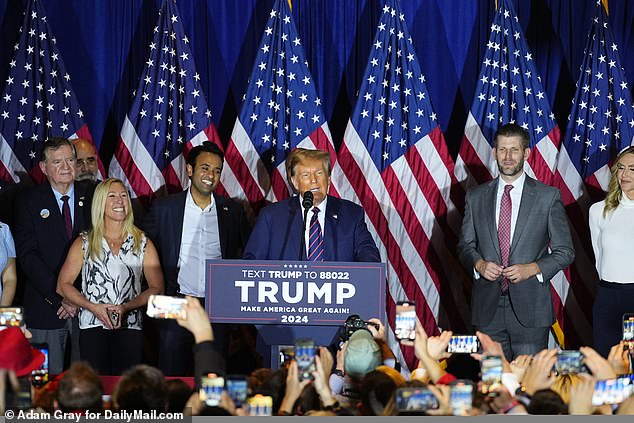 President Donald Trump spent his opening night victory celebration remarks berating Haley for staying in the presidential race