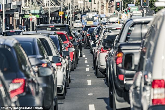 A state-wide police blitz in New South Wales will begin at midnight on January 25 and will last for four full days until 11.59pm on Sunday.  A traffic jam in Sydney is pictured