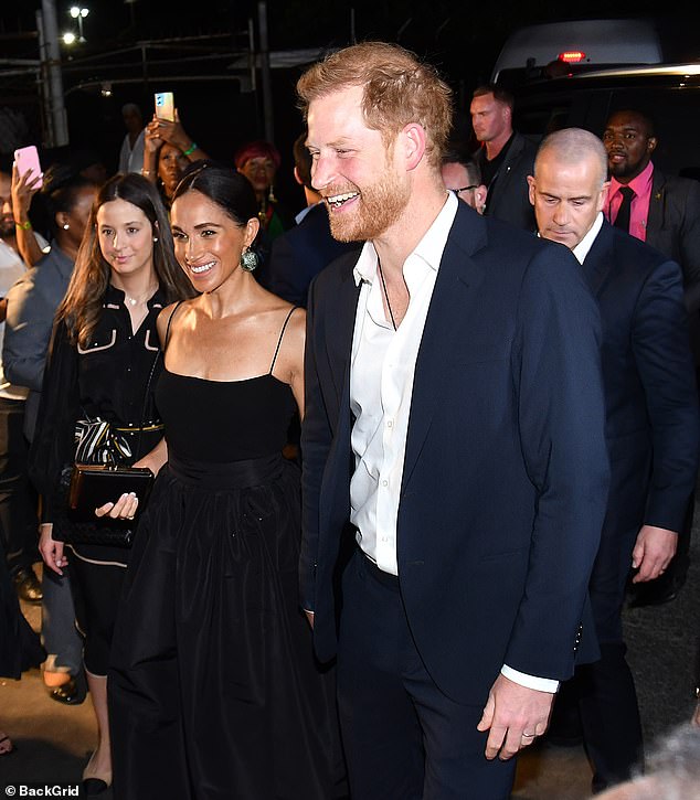 Prince Harry and Meghan Markle at the Bob Marley movie red carpet premiere last night