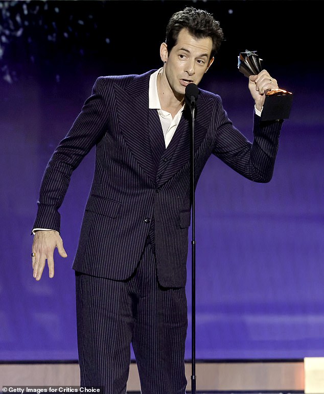 Mark Ronson addressed biopic Back to Black after winning the best song trophy at the Critics' Choice Awards on Sunday night