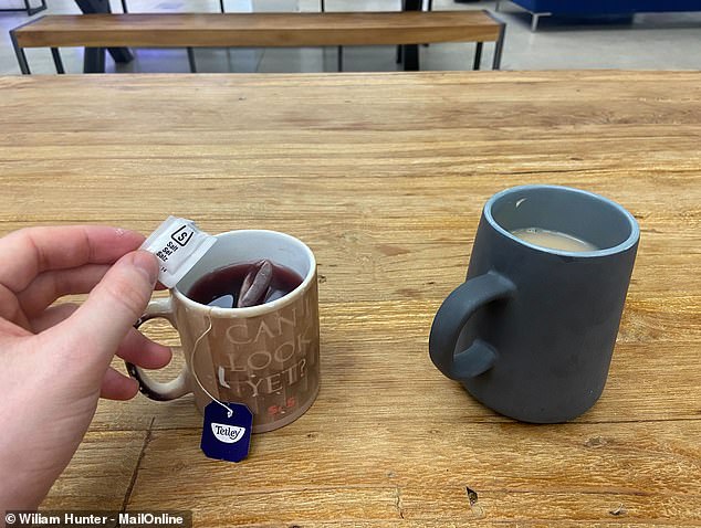 In the name of science, MailOnline tested Dr. Francl's recommendation to add salt to our tea with a number of different types of tea.  We added salt to both a cup of herbal fruit tea (left) and a cup of Earl Gray (right) to approximate the loose-leaf tea required