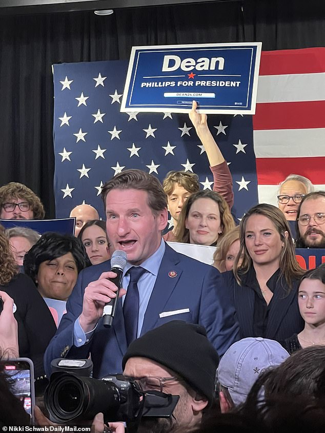 In the Democratic primary, Minnesota Congressman Dean Phillips won nearly 20 percent of the vote, with 90 percent of the votes counted.