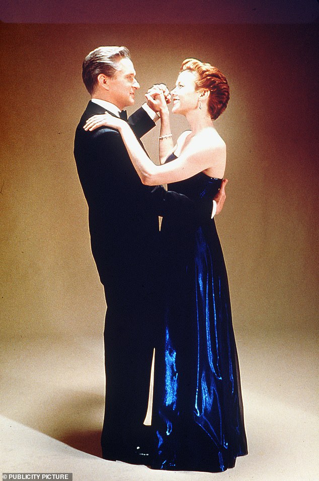 The American President (1995);  Michael Douglas (left) pictured as President Andrew Shepherd, with Bening as Sydney Ellen Wade, in a scene from the film