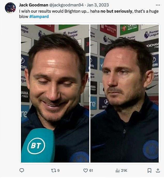 In the past, fans have joked about Lampard's hilarious statements, and some have turned them into memes