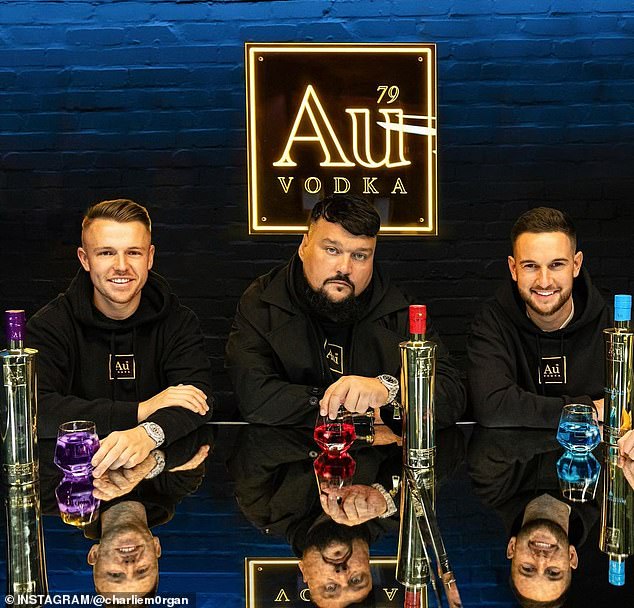 Morgan (left) co-founded Au Vodka with friend Jackson Quinn (right) in 2016 and the company is backed by radio DJ Charlie Sloth