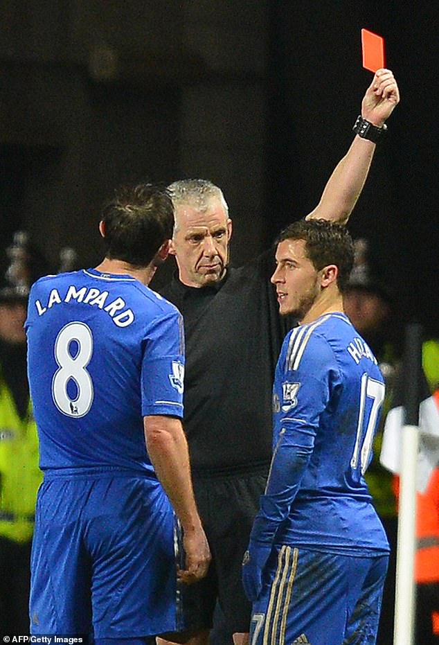 Hazard, who has since retired from professional football, was sent off after the incident