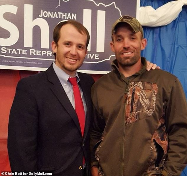 Giles Shell, brother of Kentucky Agriculture Commissioner Jonathan Shell (left), filed for divorce in August 2022, eight months after Phillips is accused of first assaulting one of her victims