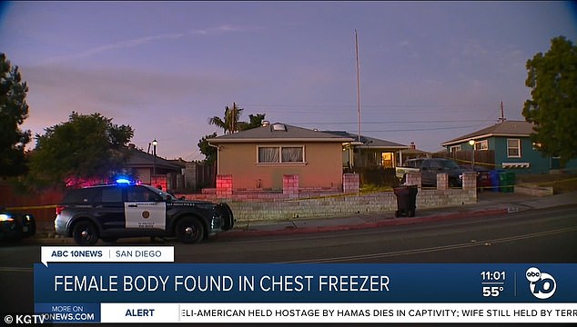 On December 23, an out-of-town family discovered the body of a relative in a chest freezer in San Diego.