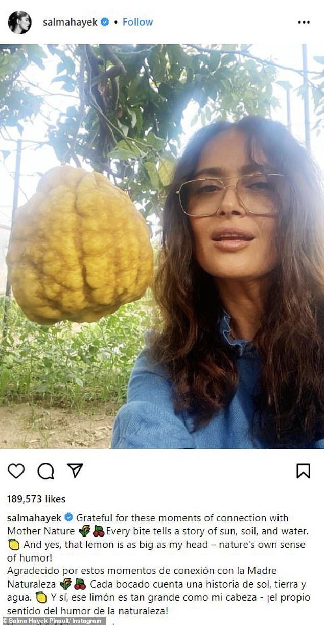 The Oscar winner, 57, visited Procida, where she picked fresh strawberries, lemons and tomatoes off the vine at a local farm