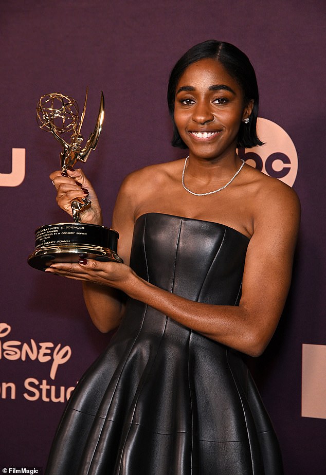 The 28-year-old, who plays Sydney Adamu in the hit drama streaming on Disney+, made the announcement after taking home the Emmy for Supporting Actress in a Comedy last week.