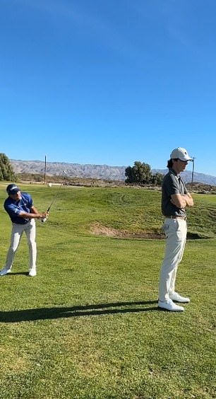 Finally, he sent the ball straight to the back of the golfer's head