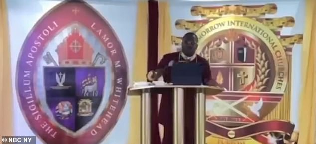 Pastor Whitehead was live streaming his sermon - and his reactions were caught on camera when the trio robbed $1 million of his belongings at gunpoint in 2022.