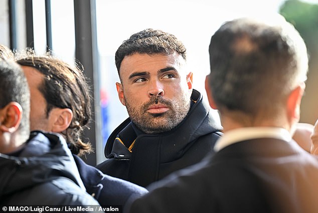 Some of Cagliari's current squad, including striker Andrea Petagna (photo), attended the funeral