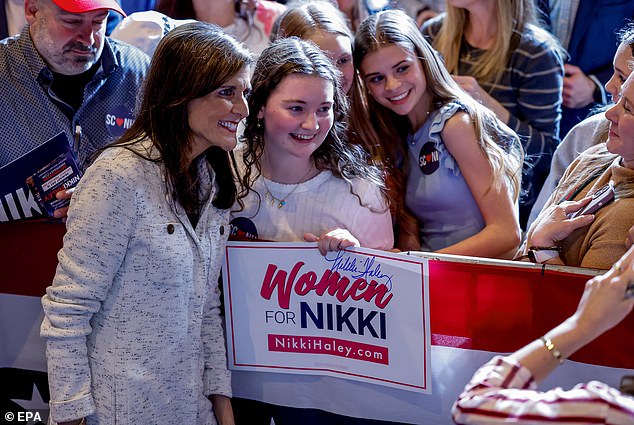 Haley immediately flew to South Carolina after her loss in New Hampshire and was seen greeting supporters at a rally in North Charleston on Wednesday evening