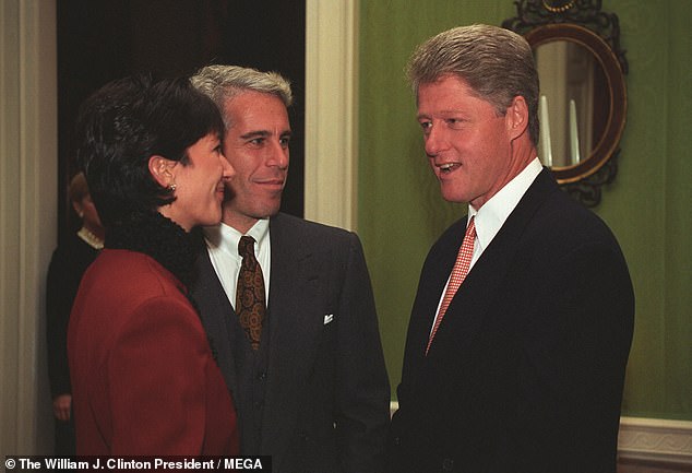 Bill Clinton greets Ghislaine Maxwell and Jeffrey Epstein at the White House in 1993