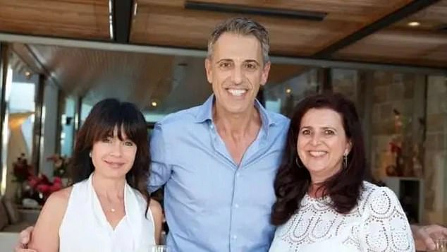 Avi Spyrides with wife Ariella (left) and Judy, wife of billionaire Frank Lowy (right)