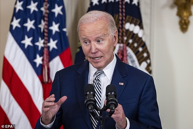 Biden speaks before signing an executive order in October 2023 to regulate artificial intelligence (AI).