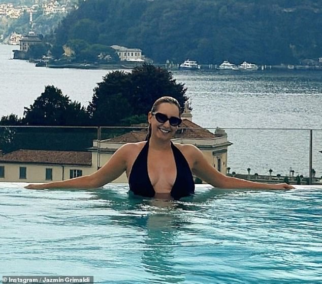 In November, the socialite also posted photos from a lavish holiday on Italy's Lake Como - loved by the world's rich and famous - as he posed up a storm at an outdoor pool overlooking stunning scenery