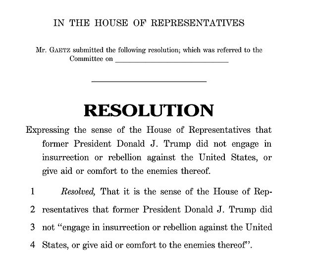 1706190637 565 Matt Gaetz calls on Republicans to support resolution insisting Donald