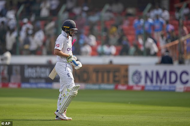 Ollie Pope made a short-lived, frantic return to Test cricket after long-term injury and fell for one