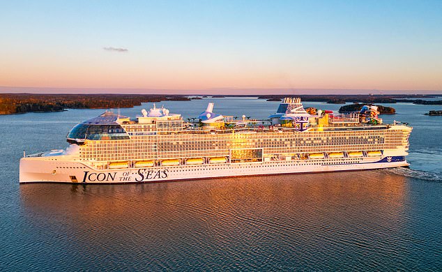 With a weight of almost 300,000 tons and a length of 350 meters, Royal Caribbean's Icon of the Seas is the largest cruise ship in history