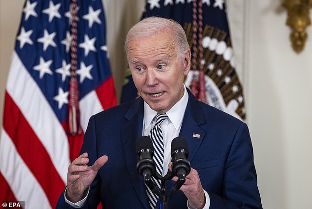 Biden speaks before signing an executive order in October 2023 to regulate artificial intelligence (AI).