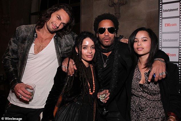 Jason and Lisa are pictured with Lenny in 2010, as well as Lisa and Lenny's daughter Zoe Kravitz (right), who is now engaged to Channing Tatum