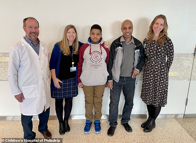 Aissam Dam (center), 11, was heard from for the first time this week after being treated at the Children's Hospital of Philadelphia (CHOP) - a first in the US