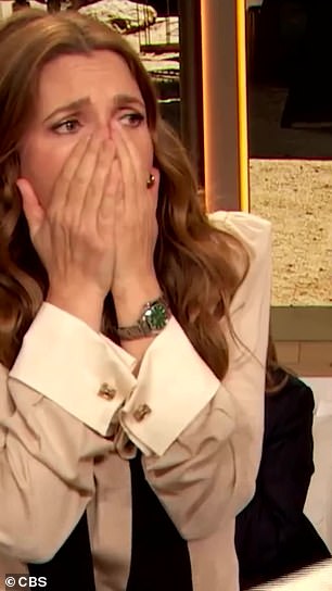 Drew Barrymore was overcome with emotion when she reunited with Dermot Mulroney, her co-star from the 1994 western film Bad Girls, on her talk show of the same name