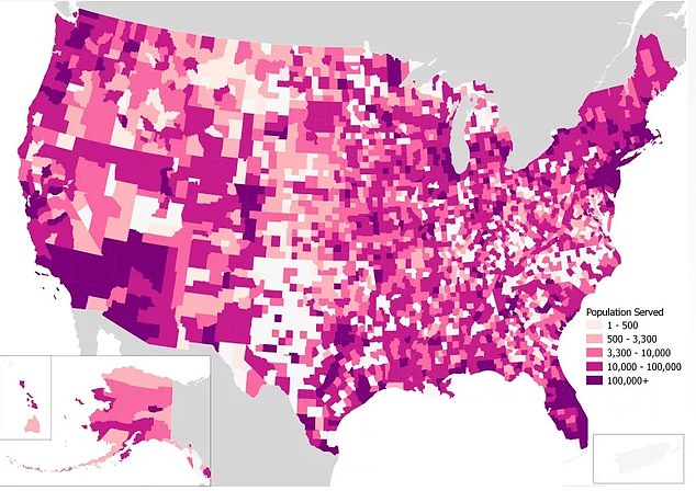 The above map from the pressure group the Natural Resources Defense Council (NRDC) shows the populations served by drinking water with the highest levels of lead contamination.  Florida had the highest concentration of lead pipes, a separate study found