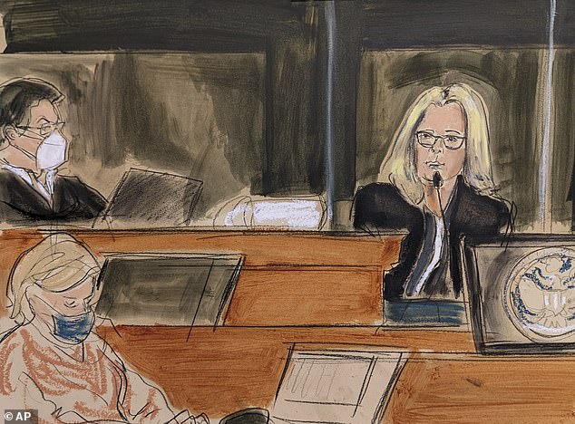 Andersson-Dubin testified for the defense at Ghislaine Maxwell's 2021 trial (seen in a court sketch).  In her evidence she denied another witness's claims that she had participated in group sex encounters with an underage girl