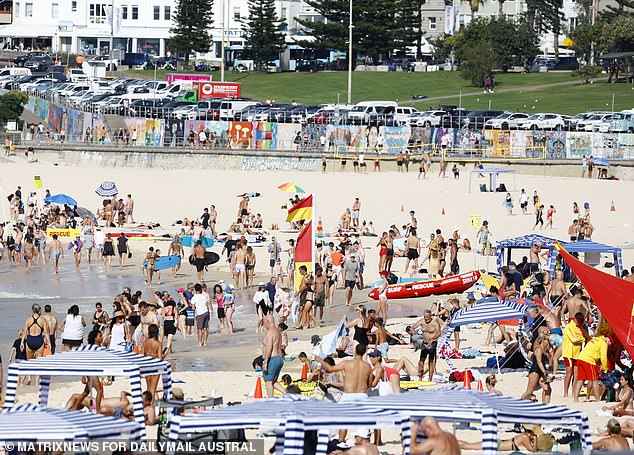 Aussies are seen in Bondi on Friday morning